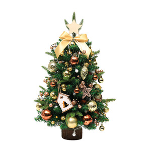 Dropshipping Shopify <b>Mini</b> <b>Christmas</b> <b>Tree</b> Tabletop Decor Set With Iron Stand For Home Hotel Window Display - Product Image 1