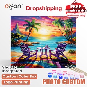 Kit de <span class=keywords><strong>peinture</strong></span> par numéros ORFON pour débutants en dropshipping, <span class=keywords><strong>peinture</strong></span> sur toile de <span class=keywords><strong>paysage</strong></span> de plage au coucher du soleil en <span class=keywords><strong>acrylique</strong></span> en gros - Product Image 1