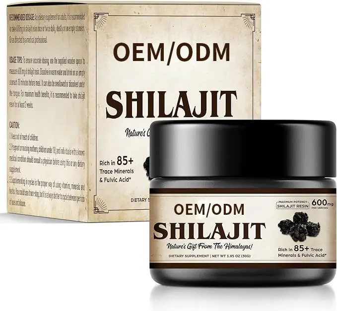 Etiquetas privadas Extra fuerte 500 mg EXTRACTO DE Shilajit orgánico cápsulas de gel blando a base de hierbas gotas de shilajit gomitas de shilajit