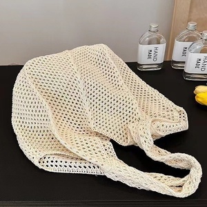 กระเป๋าสะพายไหล่ผ้าฝ้ายทอความจุขนาดใหญ่แบบลำลองของผู้หญิงกระเป๋าสะพายหลังชายหาดสำหรับวันหยุดพักผ่อนดีไซน์เป็นมิตรต่อสิ่งแวดล้อมแบบโปร่งใหม่ - Product Image 5