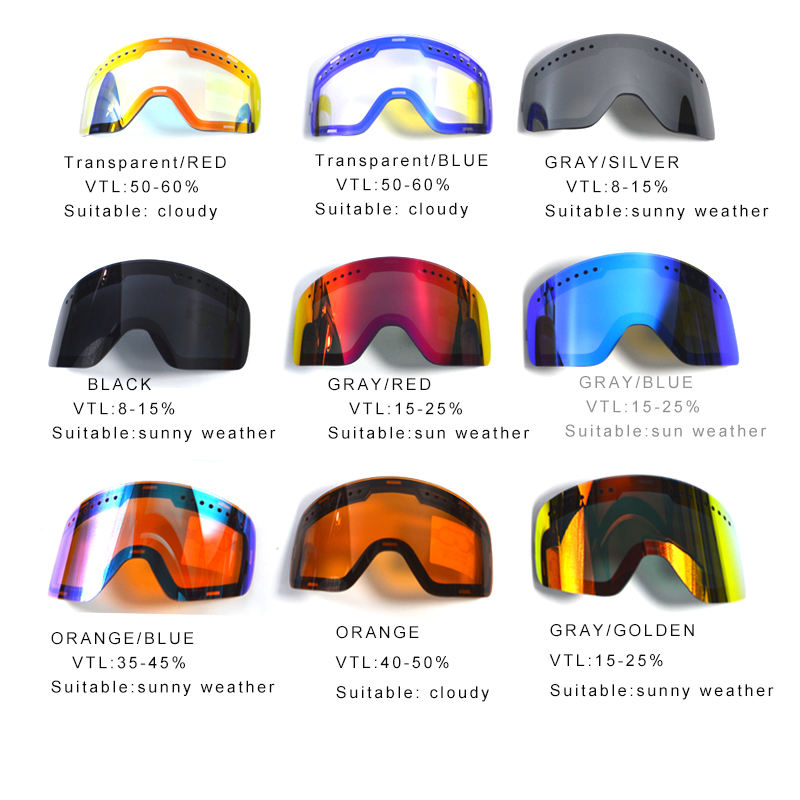 Wholesale Best Mirrored Anti-fog Custom Magnetic UV 400 Stylish Snow Skiing Goggles Double Layer Ski Glasses Ski Googles