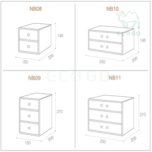 Organizador de Escritorio Moderno Rectangular de Madera de Bambú con 3 Cajones Blancos para Herramientas y Uso en la Sala de Estar - Product Image 4