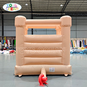 <span class=keywords><strong>Castillo</strong></span> Inflable Rosa Pálido, Brincolín Minimalista Color Durazno para Alquiler en Bodas y Fiestas - Product Image 6