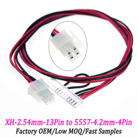 Fabrika Özel Üretim 13 Pin XH 2.54mm Konnektör Kablosu, Enerji Depolama Kartı LED Sürücü Kablolaması için 5557 4.2mm 4 Pin Kablo Demeti