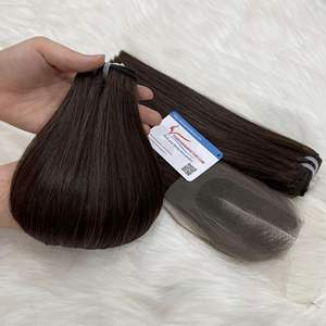 Faisceau droit d'os de couleur claire élevée Ombre avec fermeture Extensions de cheveux humains de haute qualité Os droit cheveux bruts vietnamiens - Product Image 2