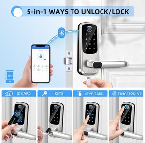 Cerradura Inteligente UEMON con Manija, Entrada sin Llave, Acceso Remoto, Huella Dactilar, Teclado, Compatible con Google Home y Control por Voz <span class=keywords><strong>Alexa</strong></span>, Funciona con Batería - Product Image 2