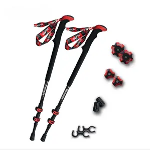 Nordic Outdoor Escalada Cane Alumínio Caminhadas Telescópico Pólo Dobrável Walking Sticks Portátil De Fibra De Carbono Trekking Polos