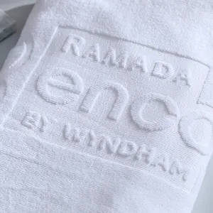Высокое качество, оригинальный дизайн, белый цвет, 100% хлопок, длинное махровое полотенце для отеля