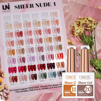 Pour Unigel Private Label Nude Rose Translucide UV Gel Polish Set Ice Jelly Semi-Permanent Sheer Nude Wholesale