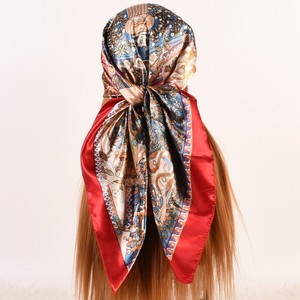 Eur-American Pop New 90*90 sciarpa quadrata in seta con stampa floreale quadrata per donne Hijab spiaggia scialle altre sciarpe - Product Image 3
