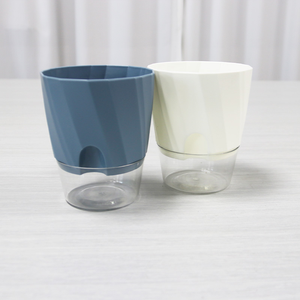 Pot en plastique à arrosage automatique au design moderne avec indicateur de niveau d'eau pour les personnes paresseuses, utilisation au sol - Product Image 4
