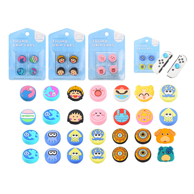 4-in-1 Protective Silicone Thumb Stick Grip Caps Cover for NS Switch Joycon Game Controller Accessories Other Gaming Accessories