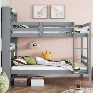 Lit superposé convertible moderne en bois massif de haute qualité, écologique, taille double, <span class=keywords><strong>avec</strong></span> tiroirs de <span class=keywords><strong>rangement</strong></span> pour enfants - Product Image 1