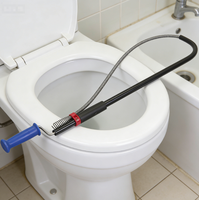 Déboucheur WC à tête sphérique en acier au carbone et plastique, outil de nettoyage d'égouts personnalisable OEM de qualité DIY pour le débouchage des canalisations