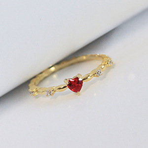 Anello a Forma di Cuore Rosso per Dito Indice da Donna - Product Image 3