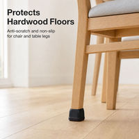 Protège-pieds carrés en silicone et feutre pour meubles, patins antidérapants et anti-rayures pour chaises et tables, idéaux pour les sols en bois dur
