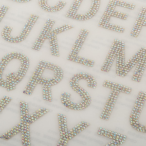 Strass thermocollants adhésifs de 4 cm, alphabet anglais majuscule, cristaux DIY, style à tige en verre - Product Image 1