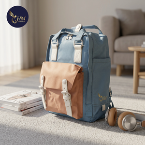 Mochila Escolar Oxford HM para Niñas, Ligera, con Cierre de Cremallera, Estilo Clásico, Informal, para Portátil, Unisex, Impermeable, de Poliéster Resistente para Uso Diario - Product Image 3
