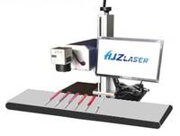 Machine de marquage laser à fibre pour stylos, gravure sur stylos métalliques avec table rotative et convoyeur