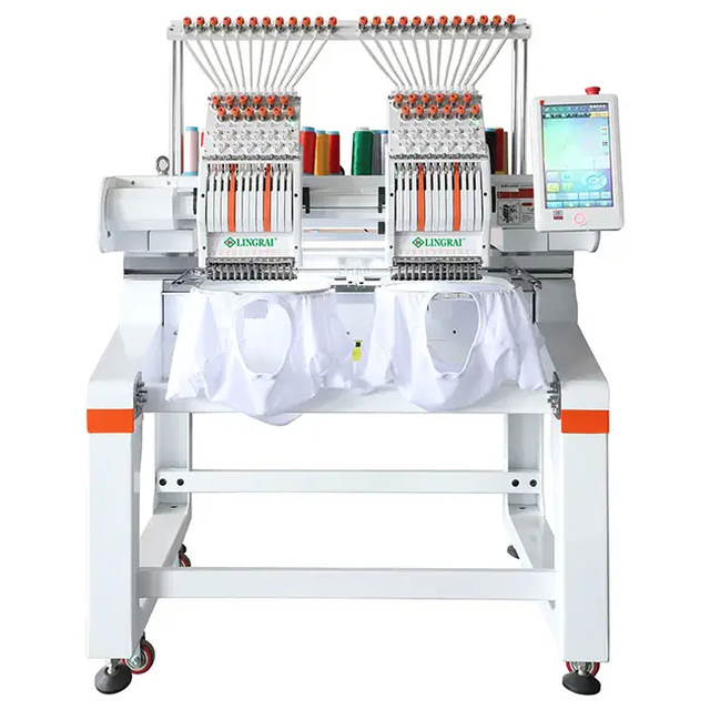 LR 1202 Double Head Embroidery Machine Suitable for Flat Bed/cap/finished Garments Embroidery
