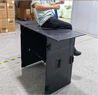 Cabine de DJ, Flight Case, cadre en aluminium noir, contreplaqué pour les salons professionnels et les fêtes