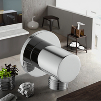 Raccord de Douche Mural en Laiton à Sortie Unique 1/2\" NPT pour Douchette, Bec Élastique, Finition Chrome, Design Moderne