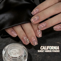 Poudre de paillettes pour ongles effet sirène menthe féerique, pigment chromé brillant effet miroir pour une manucure artistique flatteuse et décorative