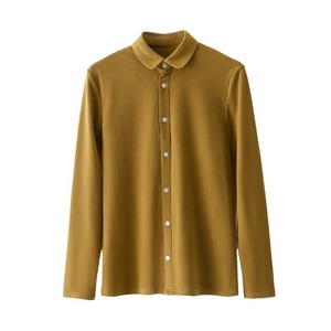 <span class=keywords><strong>Chemise</strong></span> en velours pour <span class=keywords><strong>femme</strong></span> <span class=keywords><strong>sans</strong></span> <span class=keywords><strong>repassage</strong></span> <span class=keywords><strong>Chemise</strong></span> à revers automne et hiver givré T-shirt décontracté chaud - Product Image 4