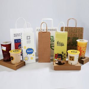 Bolsas de Papel Kraft Ecológicas Recicladas en Blanco y Negro para Regalos y Compras - Product Image 5