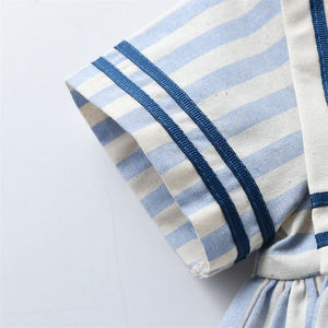 Robes d'été pour bébé fille col en voile rayé frère soeur jumeaux vêtements assortis garçons ensemble de vêtements espagnols robes pour enfants - Product Image 4