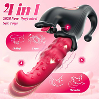 Vibrateur lingual point G pour femmes, anneau coulissant vibrant, modes de poussée et de léchage, vibrateurs lapin, jouet sexuel pour clitoris, tétons et anus