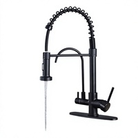 Robinet de cuisine extractible tout en cuivre trois-en-un, eau chaude et froide, multifonctionnel, purificateur d'eau, pour évier