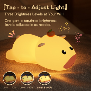 Cartoon Capybara Silicone <b>Night</b> <b>Light</b> USB Rechargeable Pat Lamp Animal Silicone Lamp <b>for</b> Baby <b>Kids</b> Bedroom Bedside Sleep Aid - Product Image 2