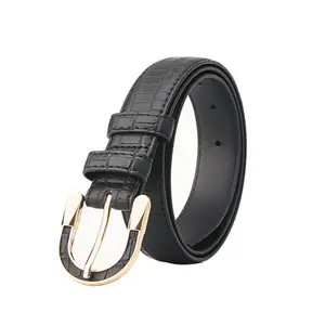 New European American style belt for women personalized leather fitting alloy buckle wide waistband coat matching belt