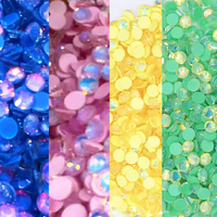 OYE-STONES Strass en verre multicolores opale rose de haute qualité, non thermocollants, à dos plat, pour vêtements et robes