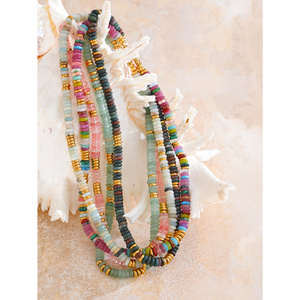Collar Redondo Plano de Piedra Natural, Cadena de Acero Inoxidable Impermeable, Venta al por Mayor, Cristal Curativo, Personalizable - Product Image 4