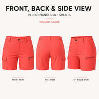 Shorts de golf cargo personnalisés pour femmes, avec un seul bouton, fermeture éclair, poches latérales, tissu à séchage rapide pour les participants aux compétitions de golf