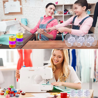 25 bobines de machine à coudre transparentes, bobines vides, boîte de rangement en plastique pour accessoires de couture DIY ménagers