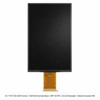 Pantalla LCD IPS de 10.1 Pulgadas, 720x1280, Formato Vertical, 1000 Nits, MIPI de 30 Pines, Pantalla Negra por Defecto, para Uso Médico, Industrial, HMI, TMK Integrado
