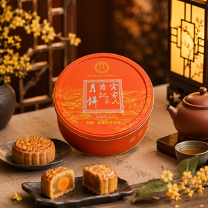 Custom Recyclable <b>Large</b> Food Grade Mooncake Tin <b>Box</b> Gold Foil Embossed Printing for Mid-Autumn Festival Biscuit Candy <b>Gift</b> Packs - Product Image 1