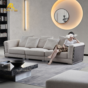 Juego de sofás de <span class=keywords><strong>3</strong></span> plazas modernos de alta calidad al por mayor, sofás y sofás cómodos para Villa, muebles de cuero para sala de estar - Product Image 6
