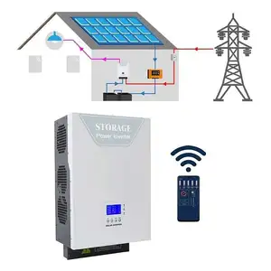Onduleur solaire photovoltaïque 48v 96v hors réseau sur onduleur de stockage d'énergie intégré lié au réseau 5000W onduleur monophasé