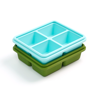 Récipient à 4 trous sans Bpa en silicone de qualité alimentaire pour les purées de fruits et légumes faites maison pour bébés et le plateau de congélation du lait