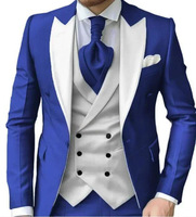 Ensemble de Costume de Mariage Élégant 3 Pièces Slim Fit avec Pantalon, Gilet et Veste de Luxe à Boutonnage Simple – Vente en Gros