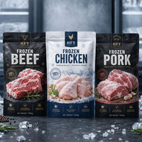 Sachet alimentaire laminé personnalisé avec logo imprimé pour viande congelée, sachet alimentaire en plastique de qualité alimentaire pour bœuf, poulet, fruits de mer