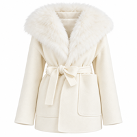 Manteau double face en fourrure de renard et laine, fabrication directe usine, service d'échantillons personnalisés OEM/ODM, manteau d'hiver pour femme