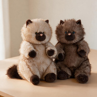 En gros, Peluche chat moelleuse, longue et bouclée, déformée et mignonne, confortable pour s'asseoir, décoration d'intérieur, cadeau d'anniversaire pour enfants