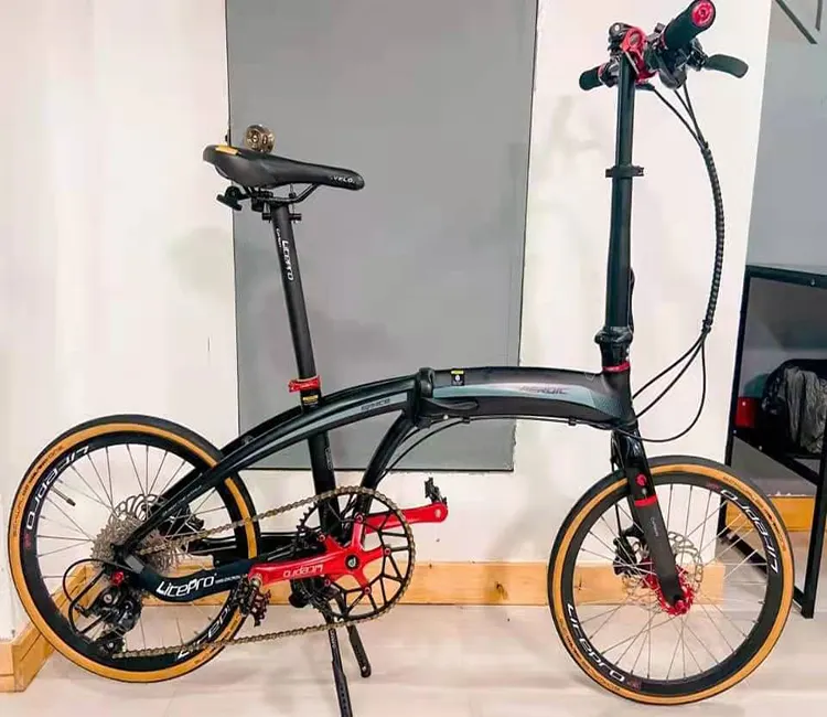 En düşük fiyat katlanır bisiklet yetişkin 20 inç karbon fiber katlanır bisiklet Mini şehir bisikleti 20 inç