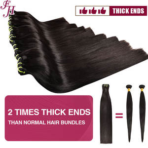 FH Venta al por Mayor de Cabello Humano Natural Negro Liso en Paquetes, Cabello Humano Virgen Crudo de Doble Trama para Tejido - Product Image 3