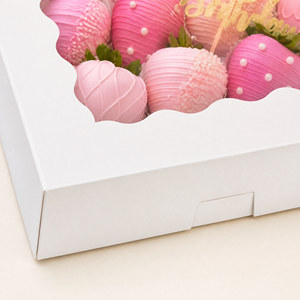 Boîte cadeau en carton avec fenêtre transparente pour chocolats, fraises, emballage de pâtisserie d'anniversaire - Vente en gros - Product Image 3